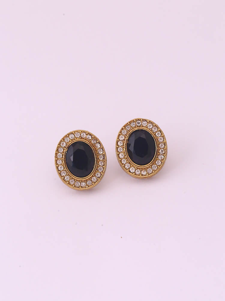 Black Oval Studs