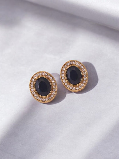 Black Oval Studs