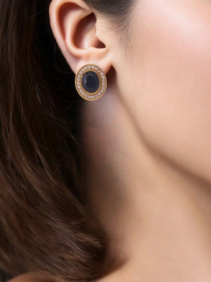 Black Oval Studs