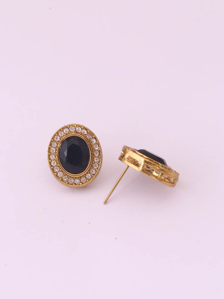 Black Oval Studs