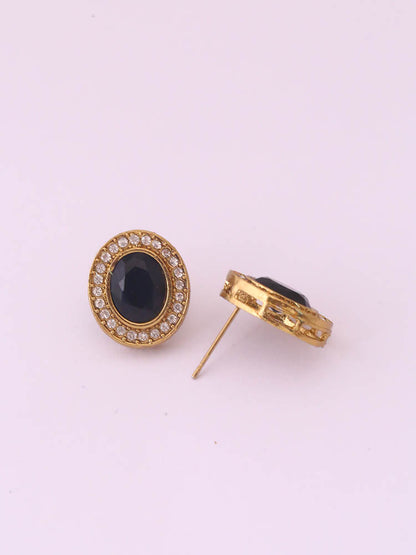 Black Oval Studs