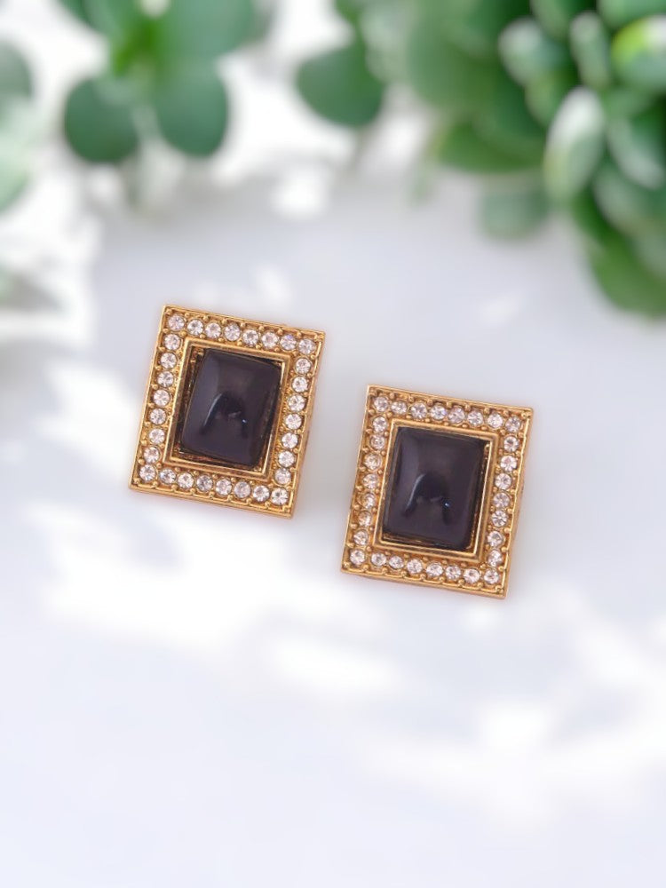 Black Rectangle Studs