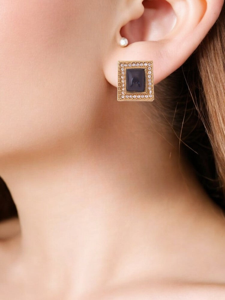 Black Rectangle Studs