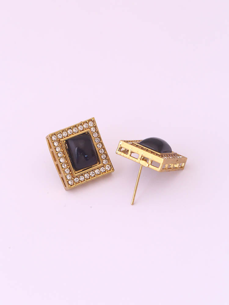 Black Rectangle Studs