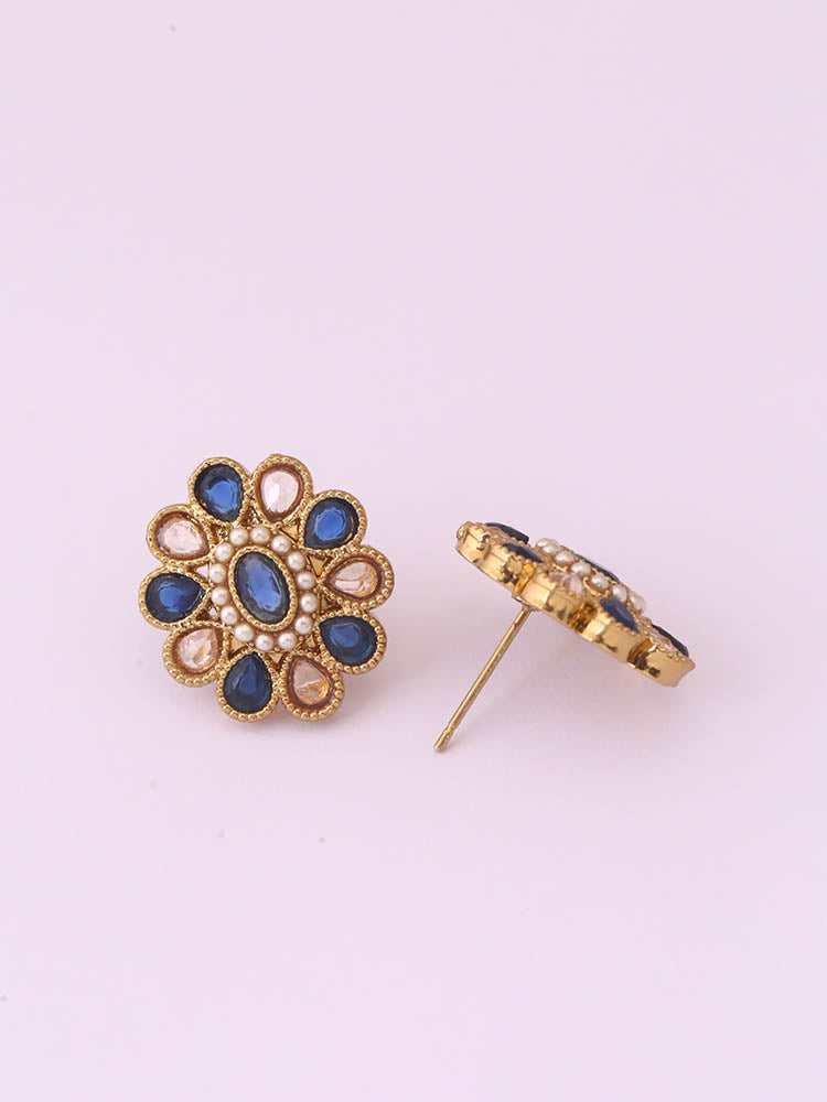 Blue Floral Studs