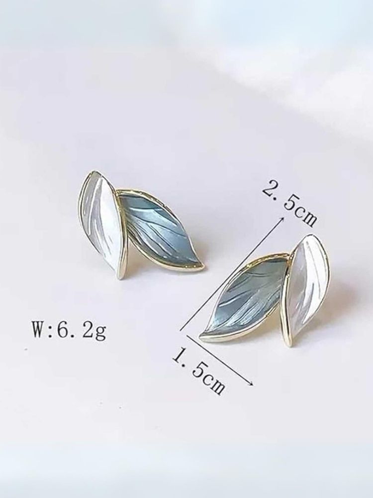 Blue Leaf Studs