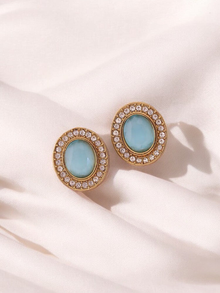 Blue Oval Studs