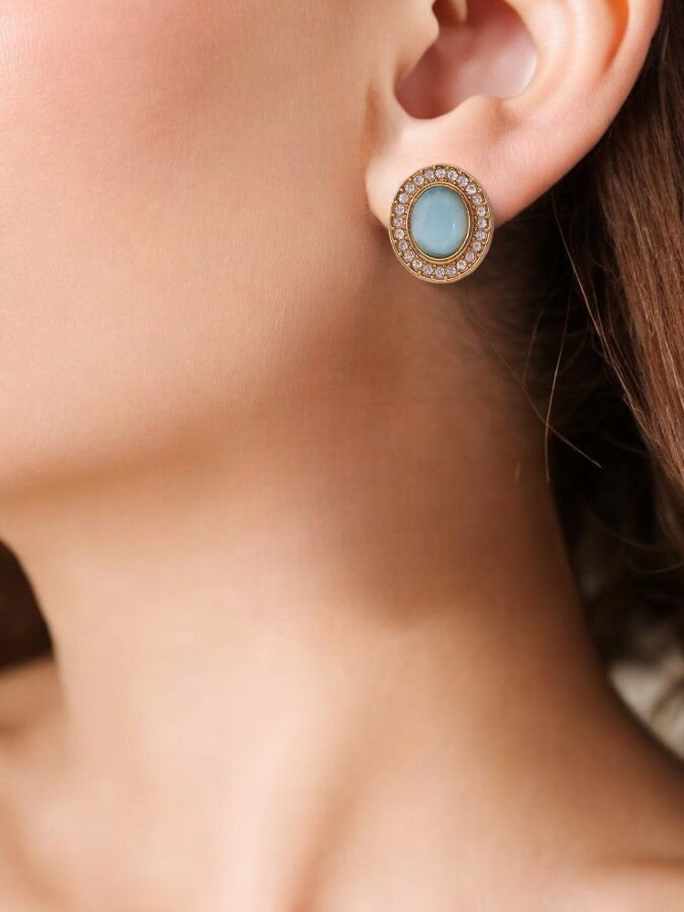 Blue Oval Studs