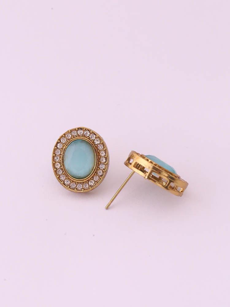 Blue Oval Studs