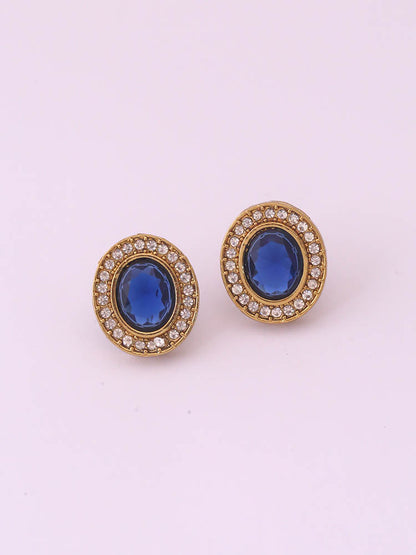 Blue Oval Studs