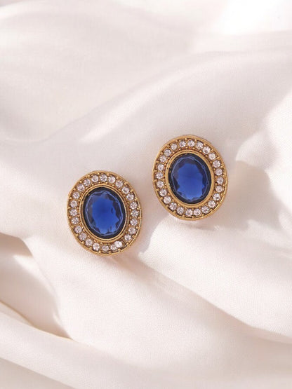 Blue Oval Studs