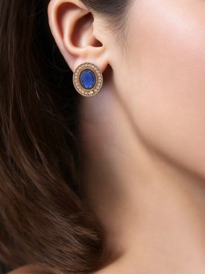 Blue Oval Studs