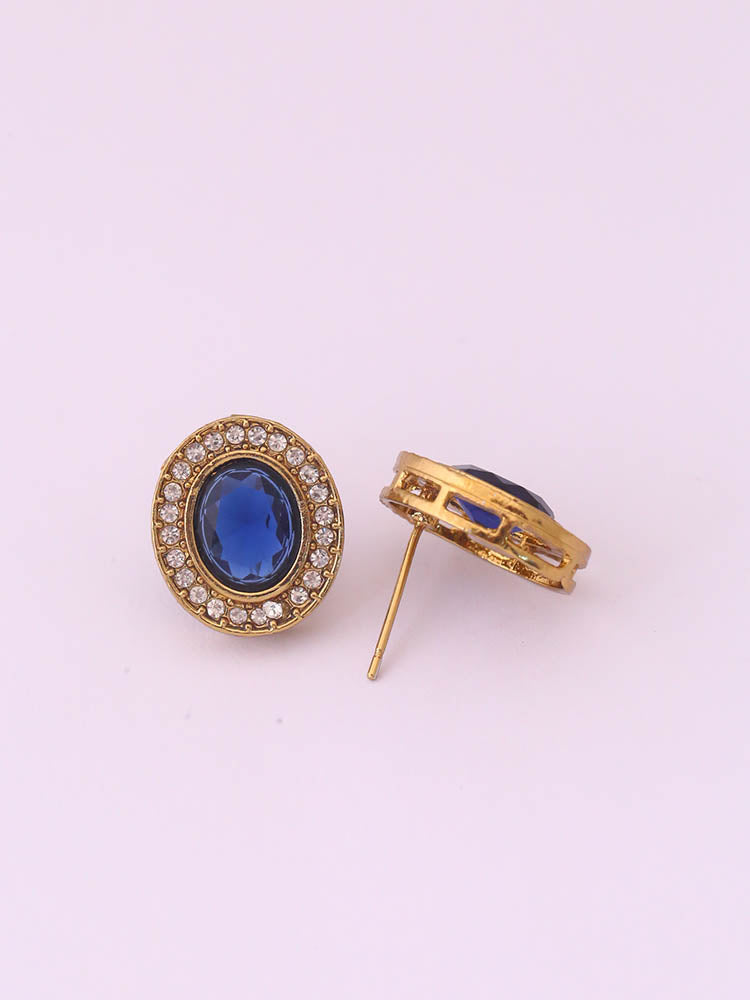 Blue Oval Studs