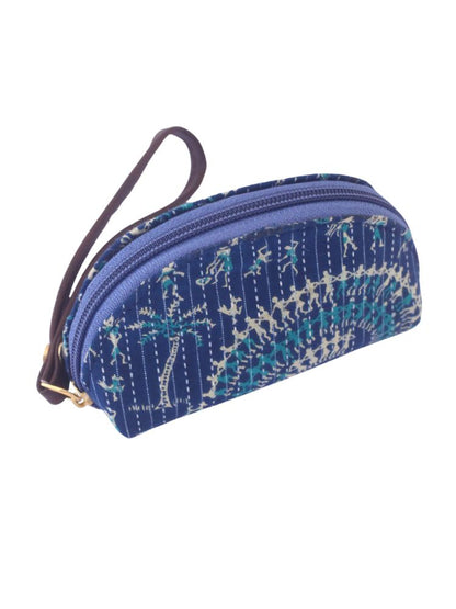 Blue Printed Fabric Purse