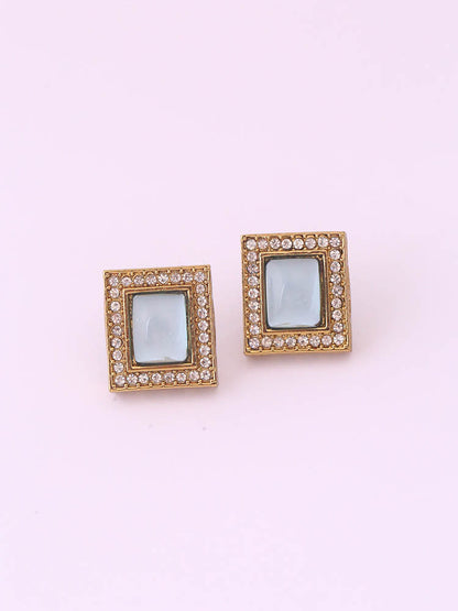 Blue Rectangle Studs