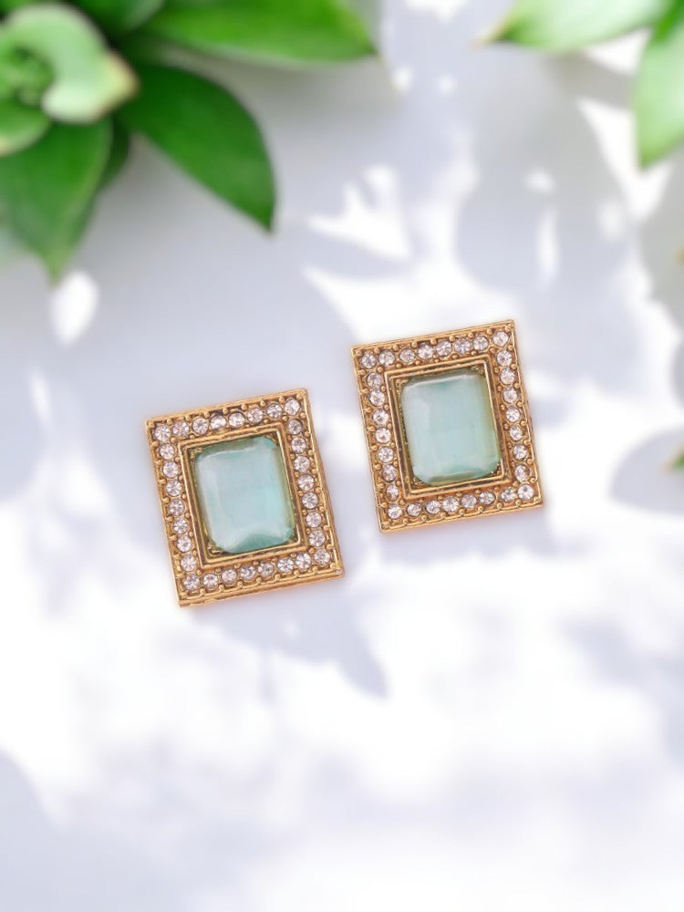 Blue Rectangle Studs