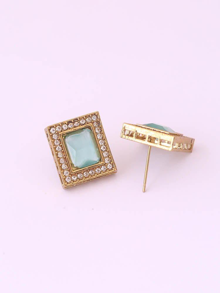 Blue Rectangle Studs