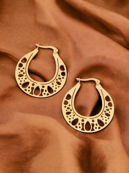 Golden Flat Cut Hoops