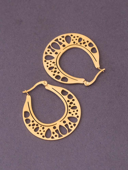 Golden Flat Cut Hoops