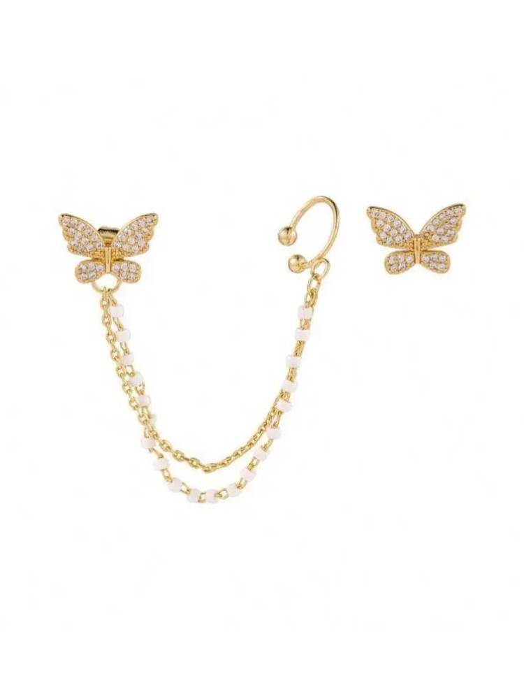 Rose Gold Alpine Butterfly Danglers