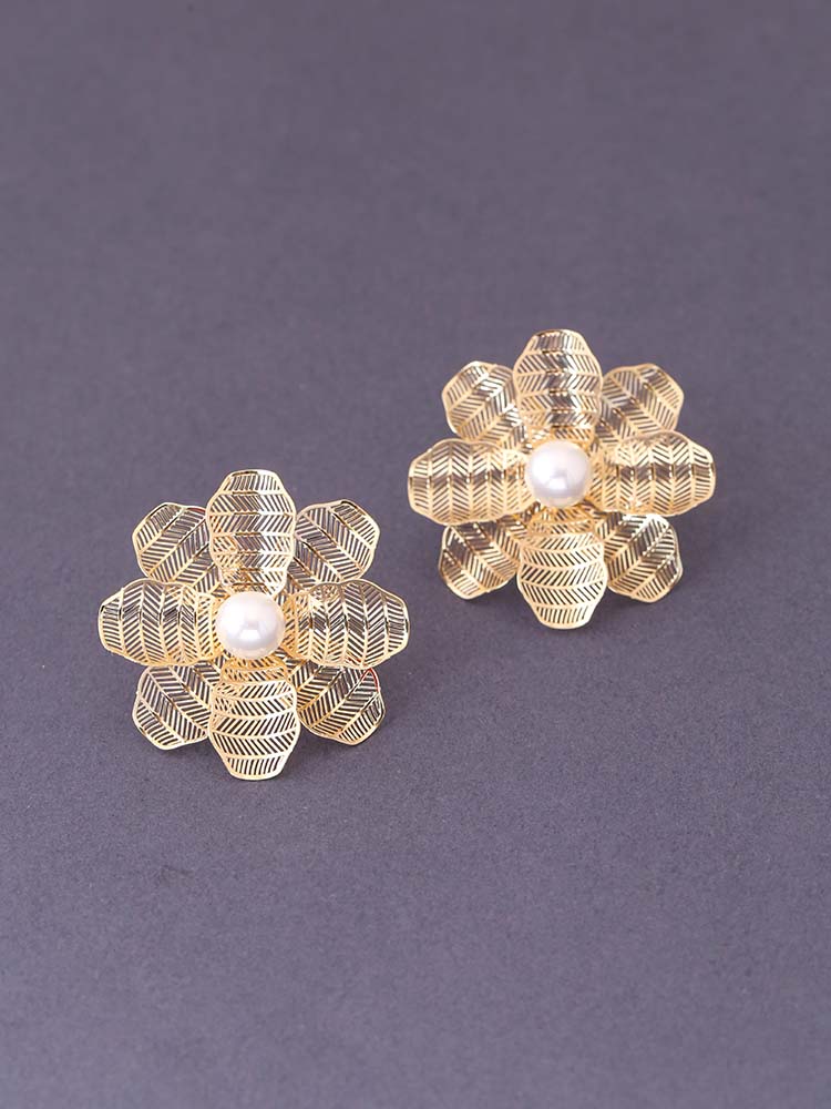 Golden Lotus Studs