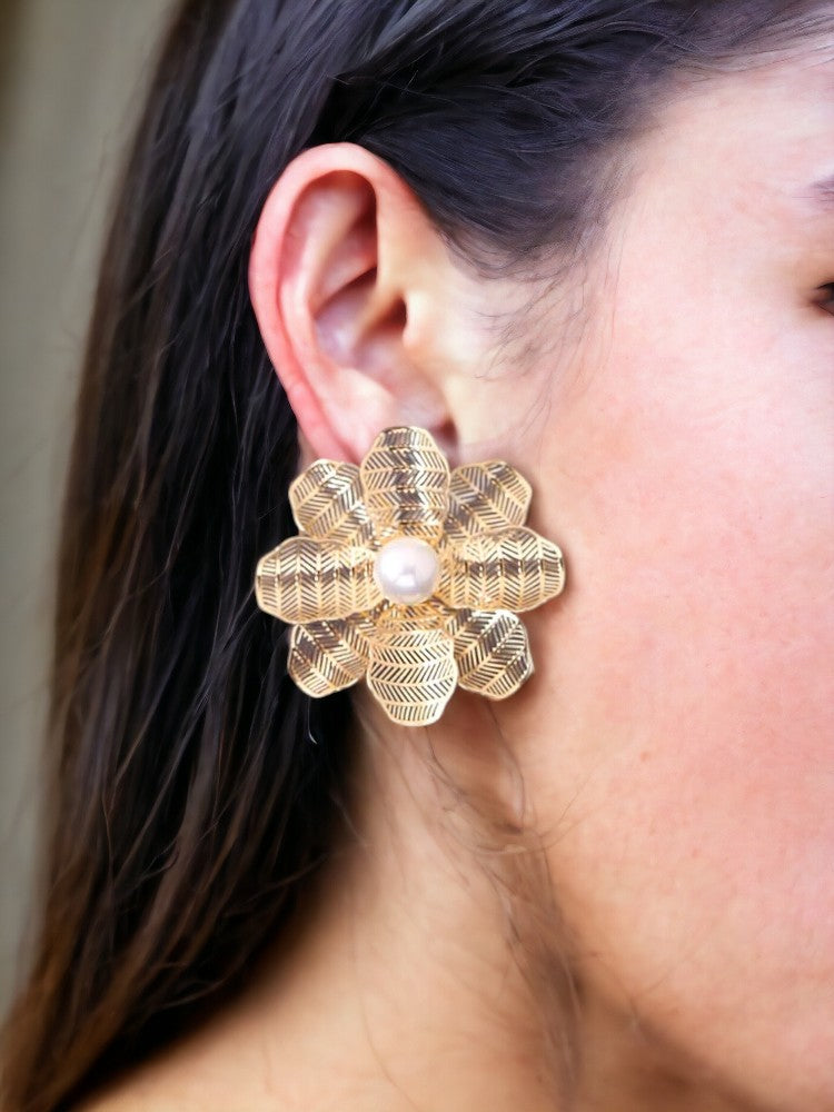 Golden Lotus Studs