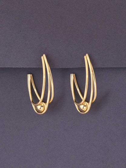 Golden Triple Curve Hoops