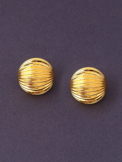 Golden Circular Stripe Studs