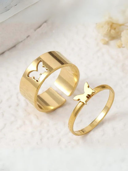 Golden Butterfly Adjustable Ring