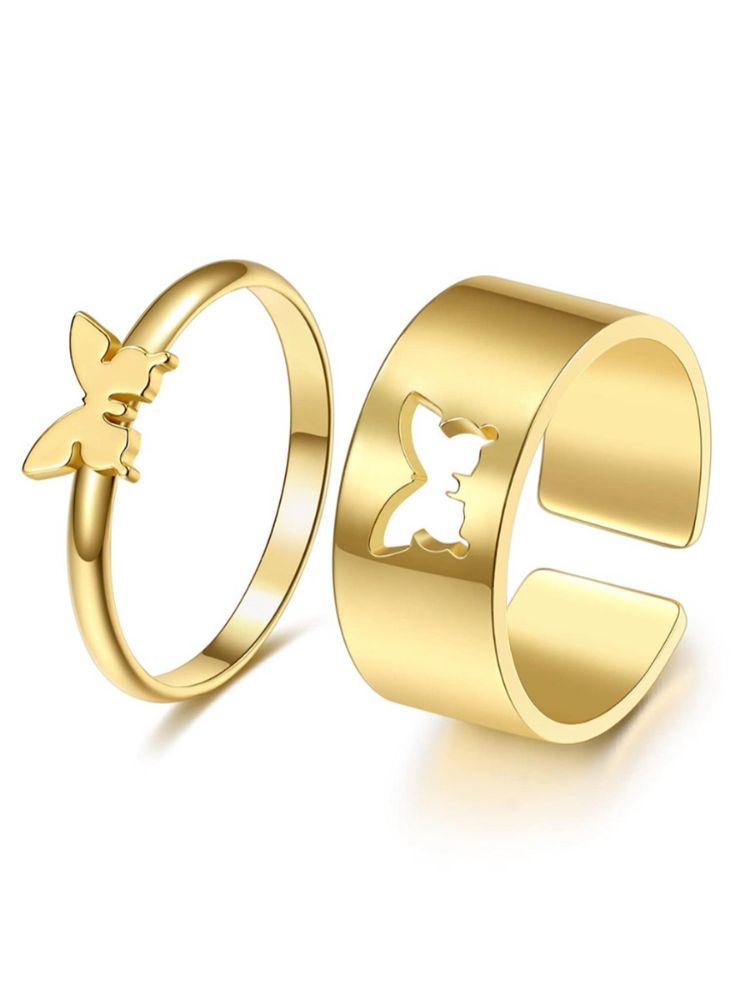 Golden Butterfly Adjustable Ring