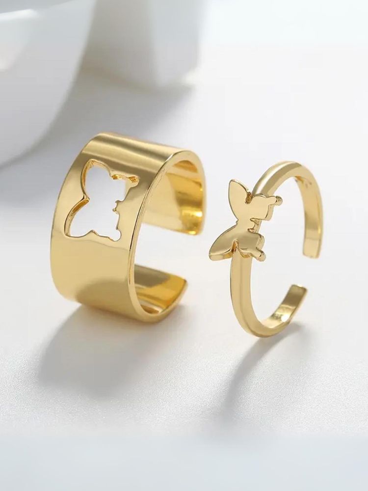 Golden Butterfly Adjustable Ring