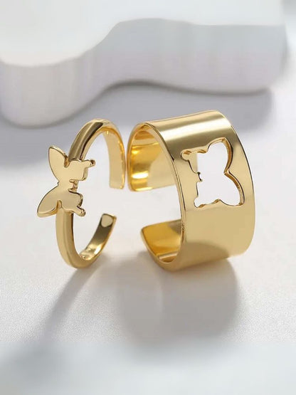 Golden Butterfly Adjustable Ring