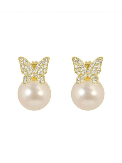 Golden Butterfly Studs