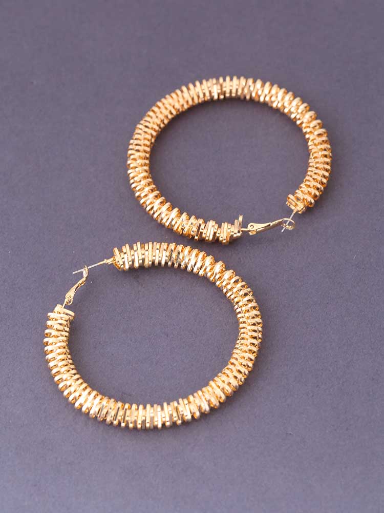 Golden Round Spiral Hoops