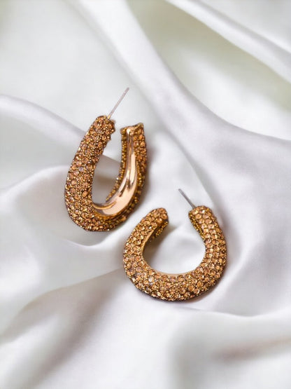 Golden Pave Hoops