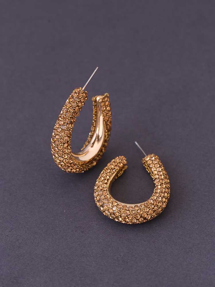 Golden Pave Hoops