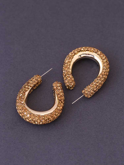 Golden Pave Hoops