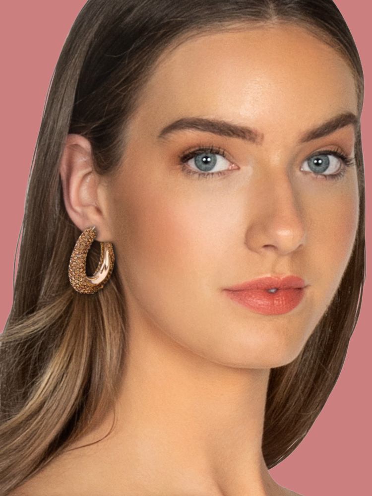 Golden Pave Hoops