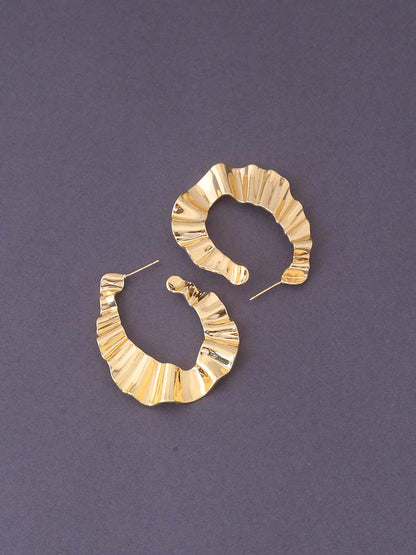 Golden Crinkled Hoops