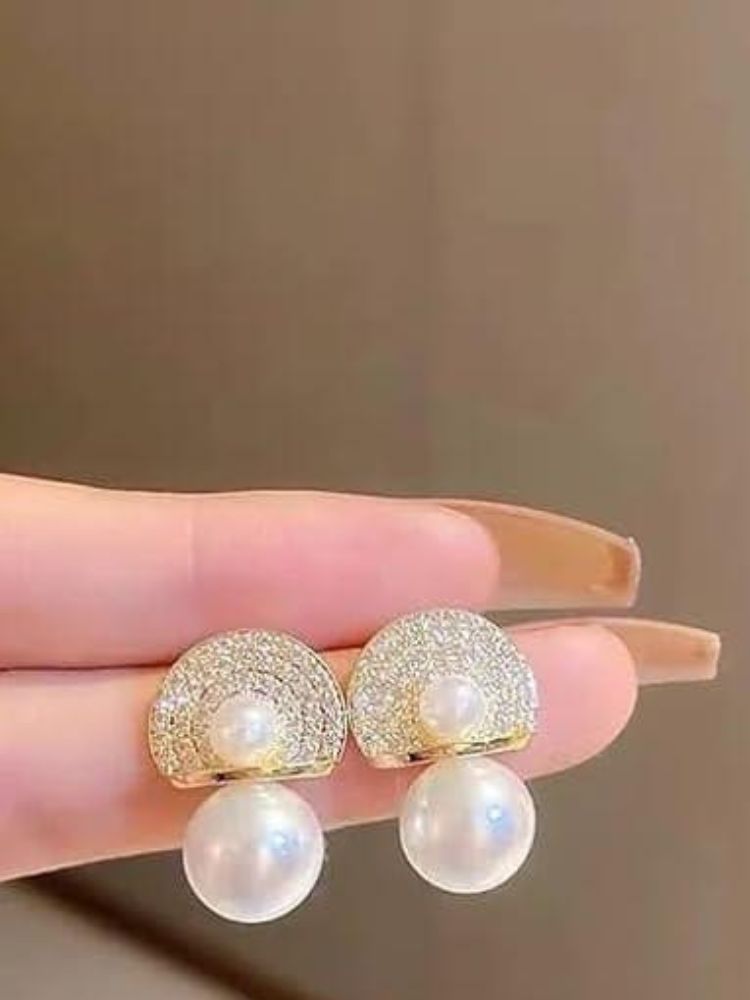 Golden Drop Pearl Studs