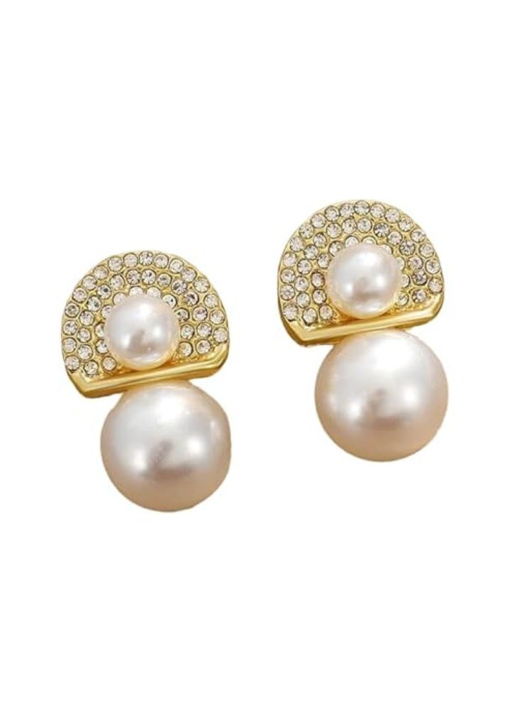 Golden Drop Pearl Studs