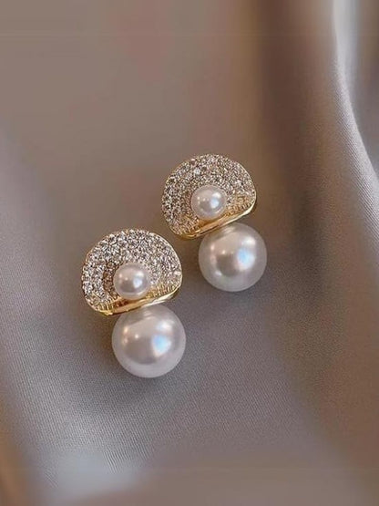 Golden Drop Pearl Studs