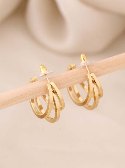 Golden Moon Shape Hoops