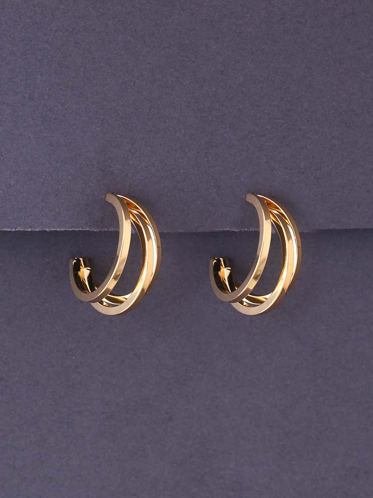 Golden Moon Shape Hoops