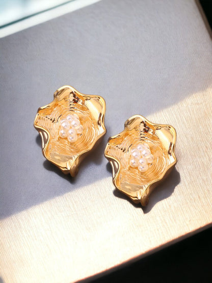 Golden Leaf Studs