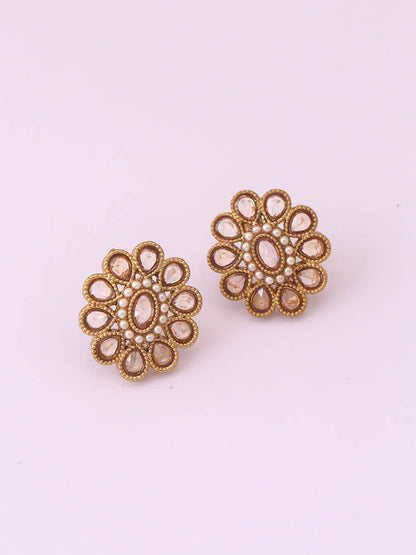 Golden Floral Studs