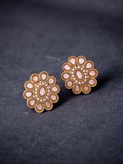 Golden Floral Studs