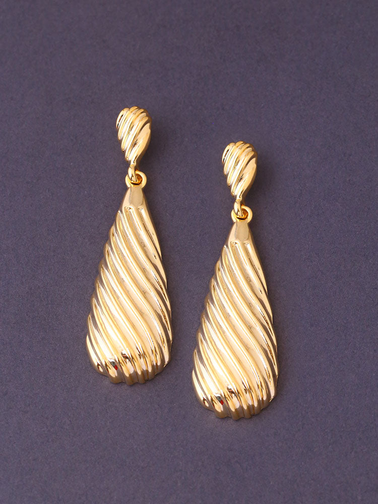 Golden Tear Drop Danglers