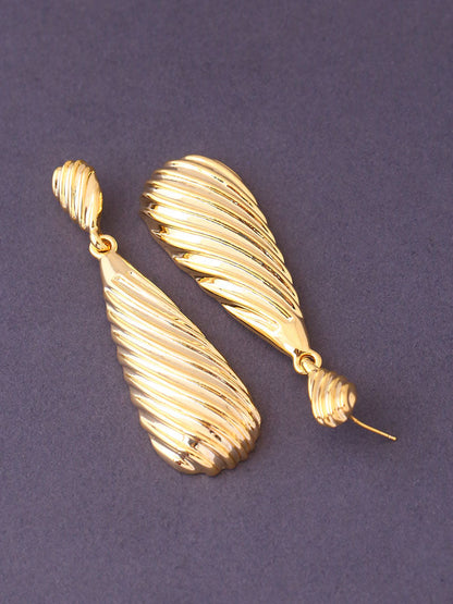 Golden Tear Drop Danglers