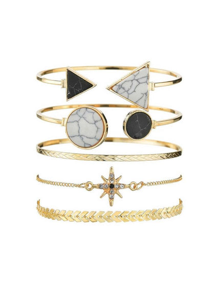 Golden Hanave Stack Bracelets